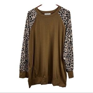 Mislook Women Blouse Tan/Brown size XL